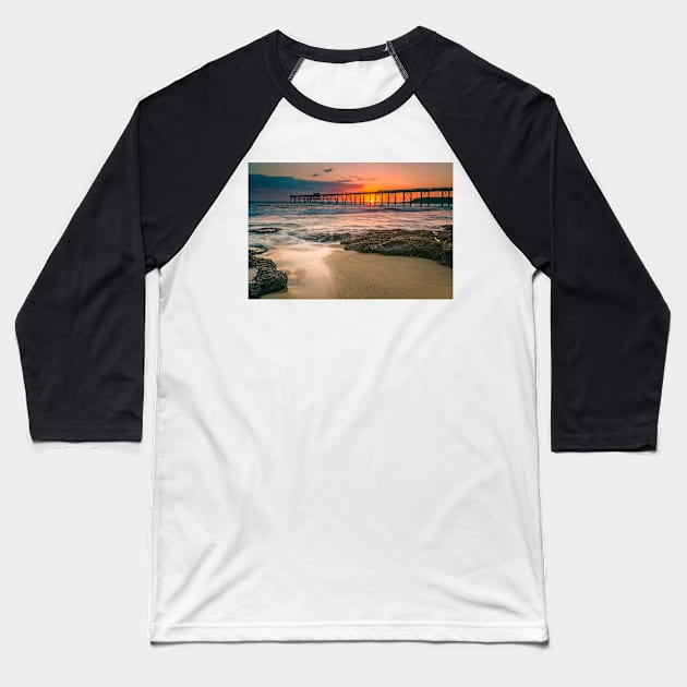 Catherine Hill Bay sunrise Baseball T-Shirt by dags